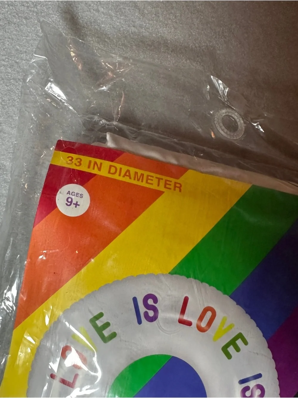 PRIDE Inflatable Pool Float‎ 33” Rainbow Love Is Love LGBTQ+ Summer New